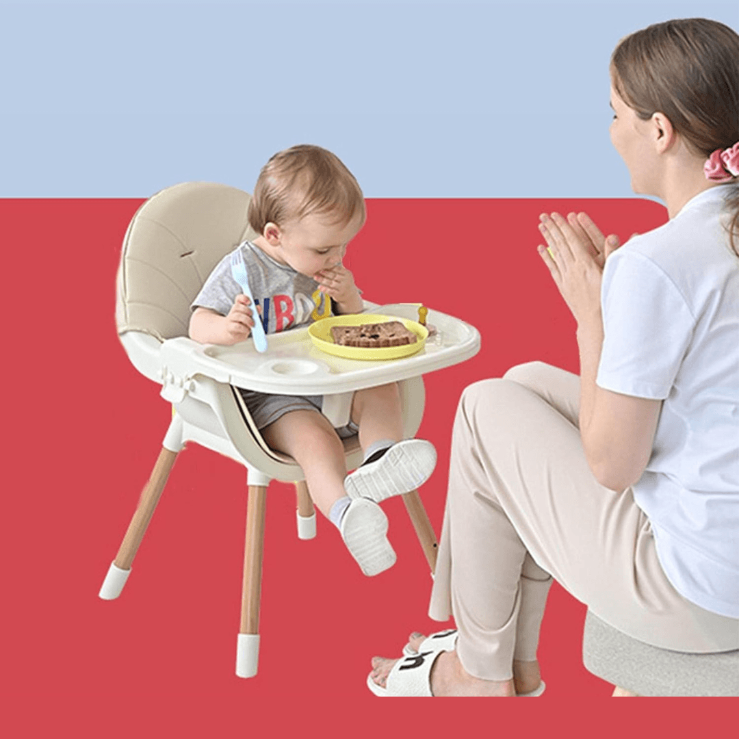 Wooden Baby High Chair with Adjustable Height - EUROPEAN HOUSE HOLD