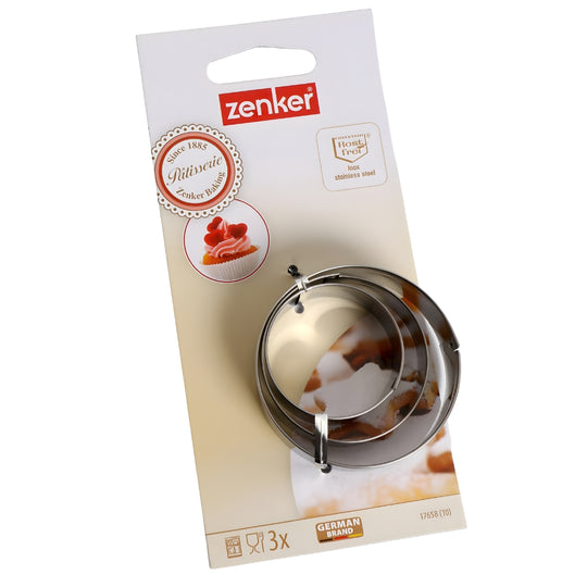 ZENKER STAINLESS STEEL DOUGH CUTTER SET OF 3 PIECES - EUROPEAN HOUSE HOLD